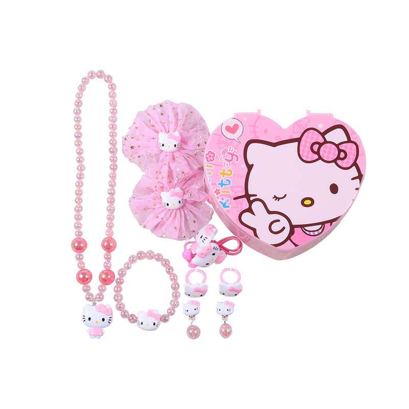 儿童项链女公主可爱女童戒指小女孩饰品套装宝宝卡通耳环耳夹首饰