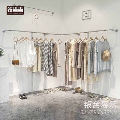 服装店女装专用挂衣架转角铁艺上墙陈列架架悬挂式j高档店铺展示