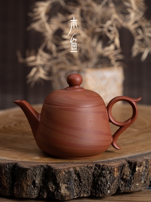 潮州名家朱泥手拉壶纯手工茶壶图片