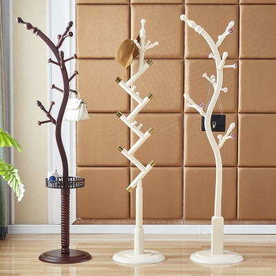 色衣帽架落地全实木卧室简约现代客厅个性创意树枝装饰挂衣帽架落地卧