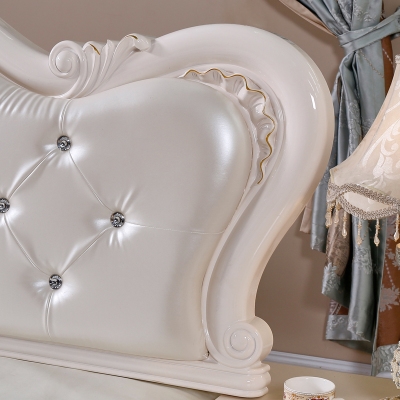s新款雕花欧式床头板软包烤漆白色落地单买双人床头靠背板1.8米1