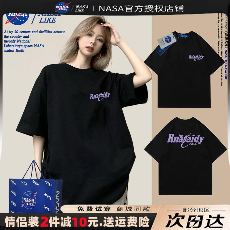 NASA联名~短袖t恤女潮牌宽松情侣装春夏新款体恤显瘦半袖字母上衣