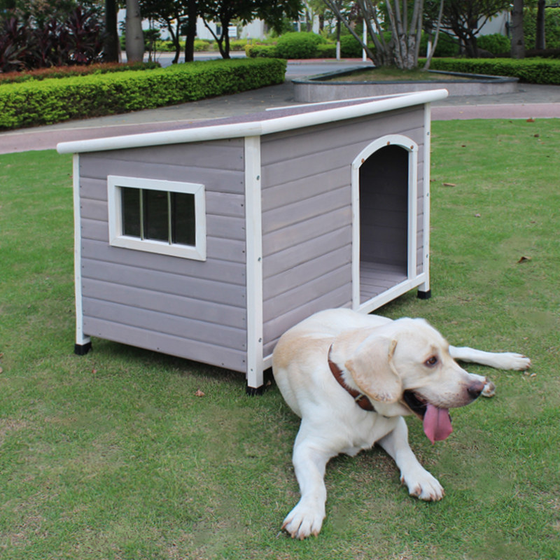 一折狗窝大型犬实木金毛