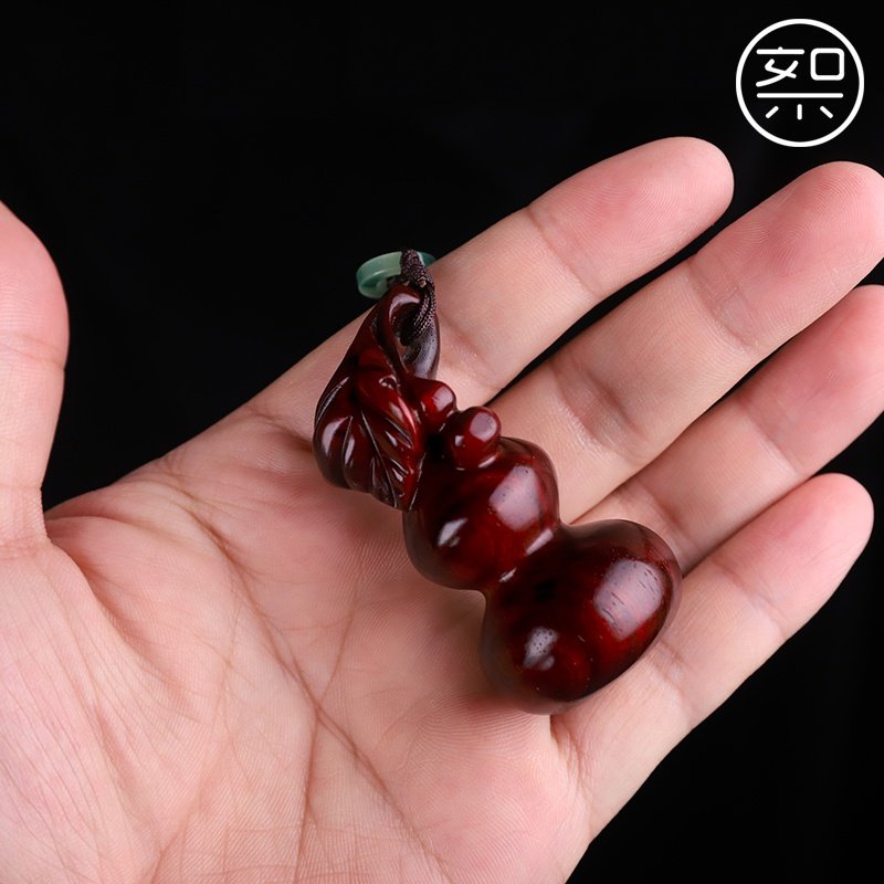 絮旧葫芦手把件印度小叶紫檀木男士随身把玩物件手玩把件小挂j件