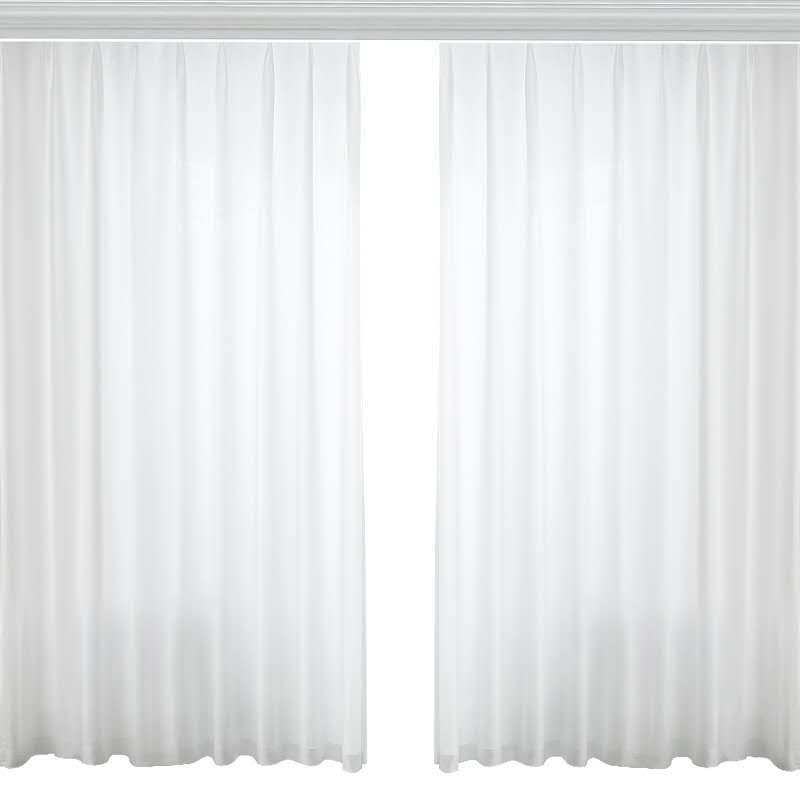 天丝绒纱帘透光不透人北欧简约白色纯色卧室飘窗窗帘窗纱阳台隔断