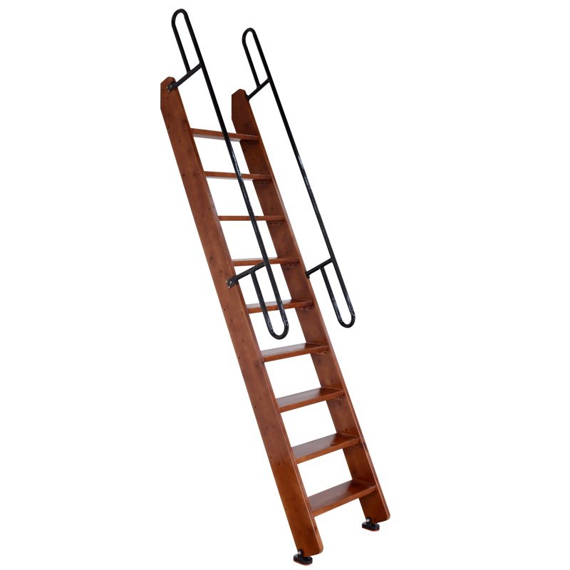 实木家用室内直梯移动加厚简易整体阁楼楼梯带扶手登y高复式木梯