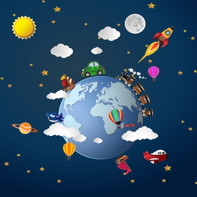 3d立体s卡通星空宇宙星球卧室背景墙壁纸儿童房墙纸大型壁画墙布