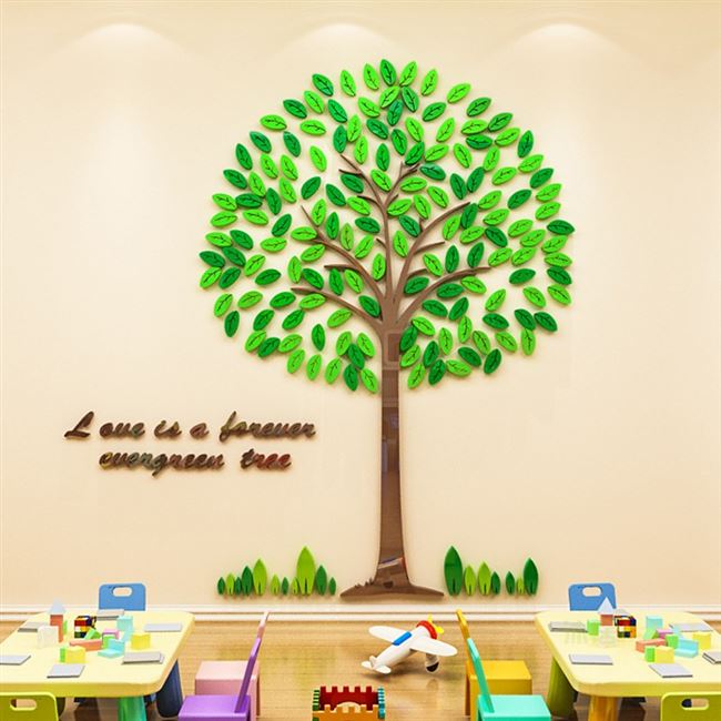 卡通树贴纸墙贴3d立体大树图片