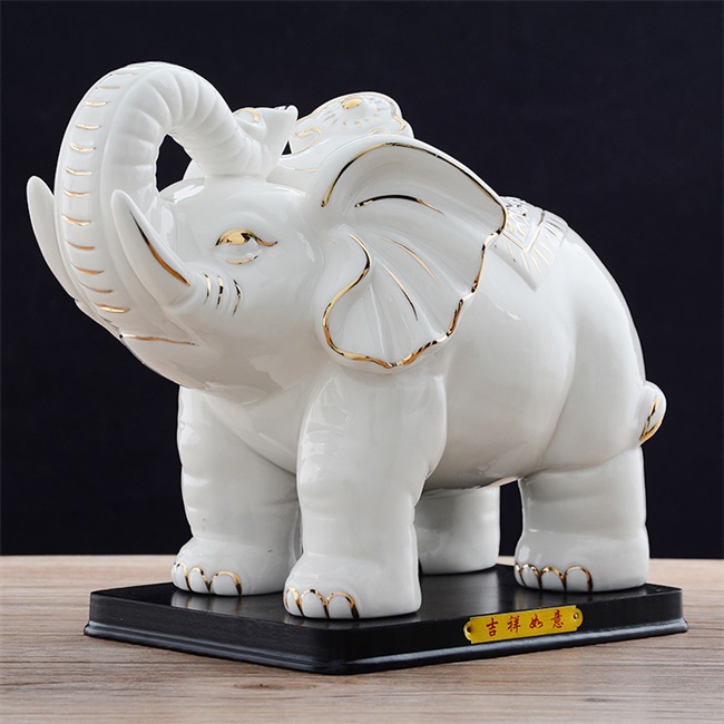 白色招财大象图片