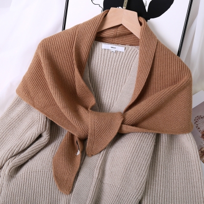 2020新品四季百搭造型韩版j甜美复古刺绣拼接三角围巾围脖披肩森