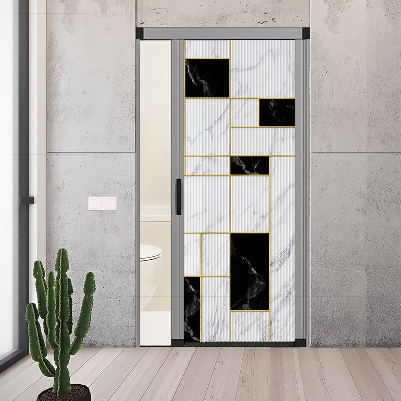 隐形折叠门隔断无轨移门蜂巢推拉式厨房卧室衣柜厕所防风定制伸缩