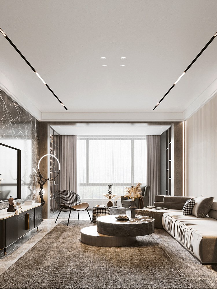 磁性轨道灯工业风磁吸电源极窄暗装导轨泛光灯预埋长条散光灯商铺