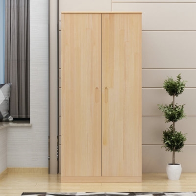 两门衣柜实木成人儿童2门衣柜对双开门松木平开衣柜现代简约包邮