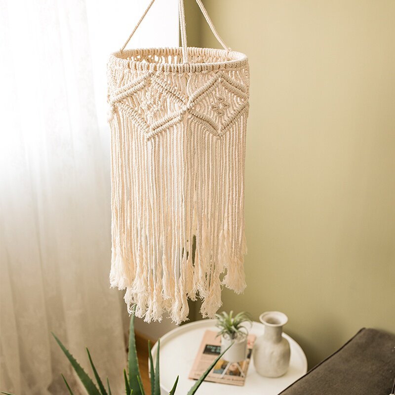 北欧挂毯波西米亚手工编织灯罩挂画布艺装饰遮挡民a宿样板房