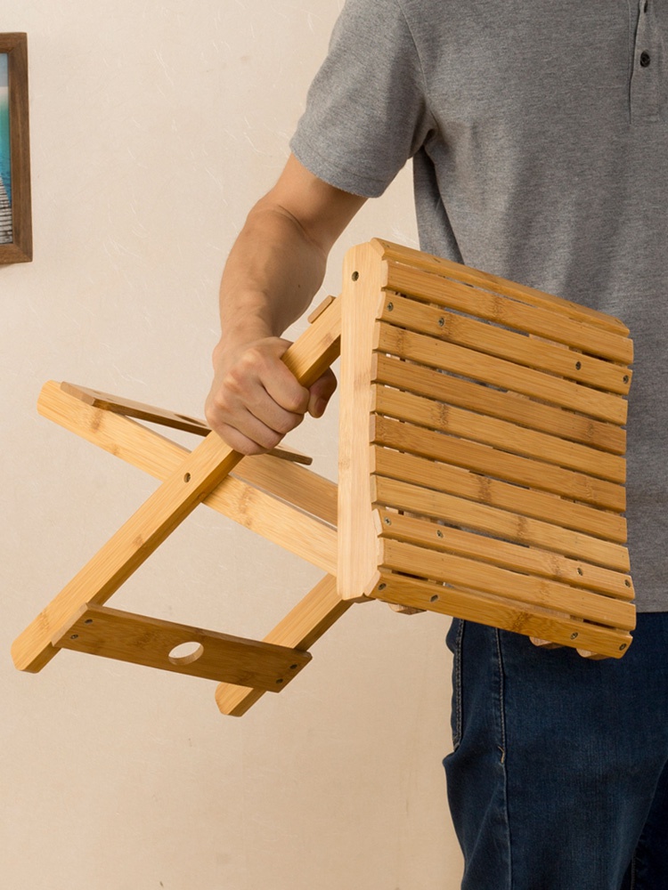 楠竹折叠凳子便携式家用实木户外椅换鞋凳小板凳马扎非塑料省r空