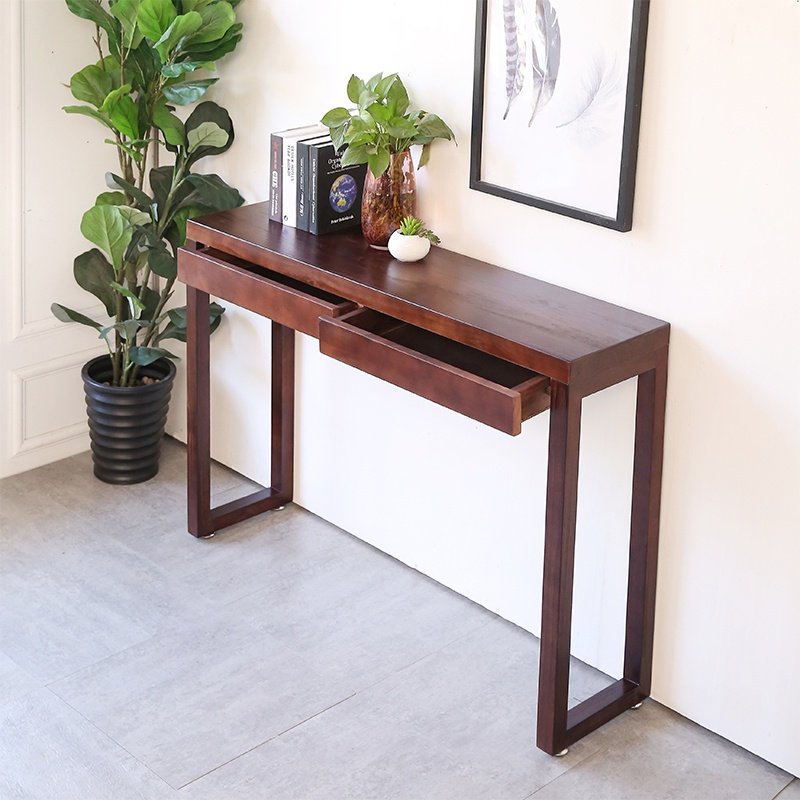 新中式玄关桌实木玄关台长边桌条几条案现代简约进u门玄关柜带抽