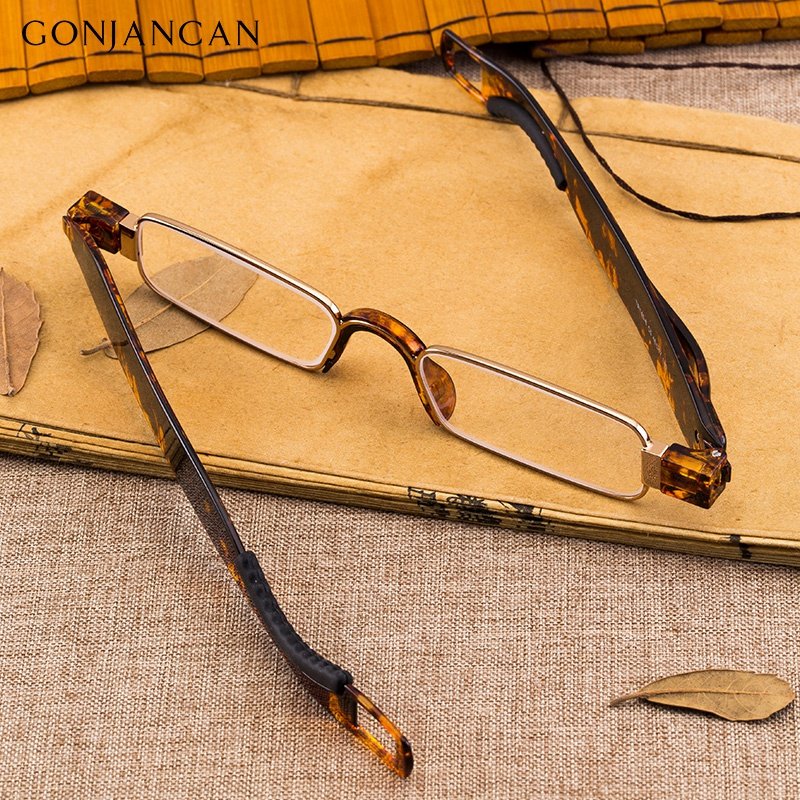 折叠老花镜水晶老花镜男折叠眼镜水晶石眼镜女便j携超轻360度旋转