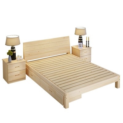 实木平板床架图片