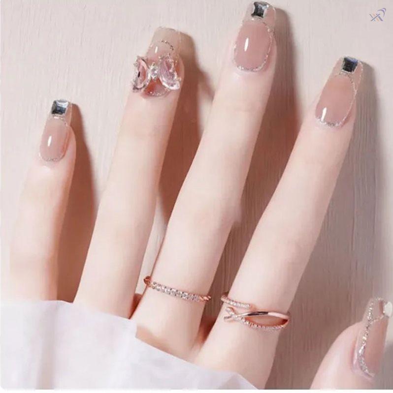 指甲壳可摘戴美甲贴片ins风高级轻奢自粘穿戴甲小众短款甲片显白