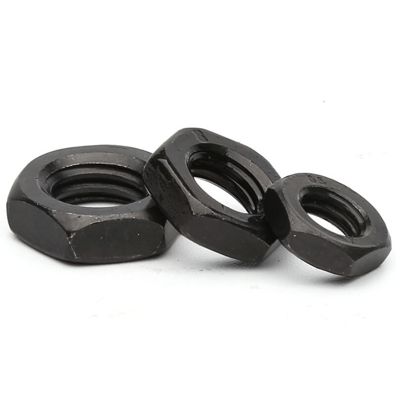 88级六角薄螺母发黑8级细牙扁螺母gb6173m8m10m12m14m16m20