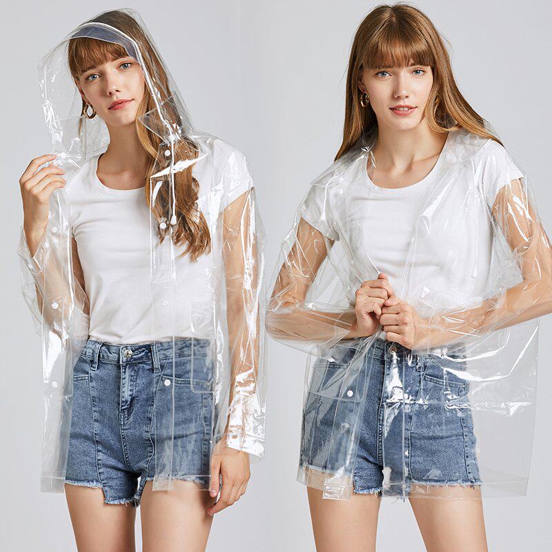 (今日10折)新款时尚成人雨衣透明帽檐防大雨男女户外徒步骑行长款潮雨