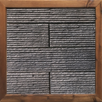 流水石文化石黑色波浪纹背景墙水幕墙石材造景庭院花户人造外墙砖