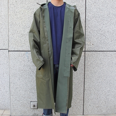 雨披长款劳保连体雨衣军绿士兵帆布抗洪部队大褂包邮老s式雨衣男