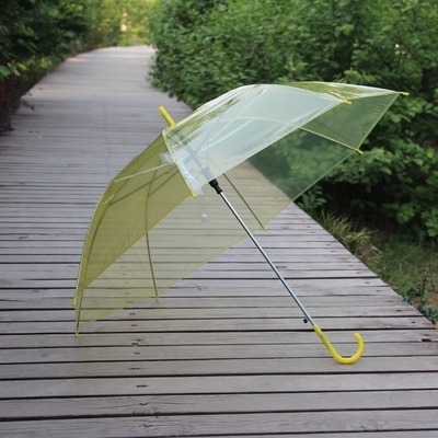 晴雨伞演伞透明雨伞女o小清新白色学生长柄折叠时尚韩版个性粉色