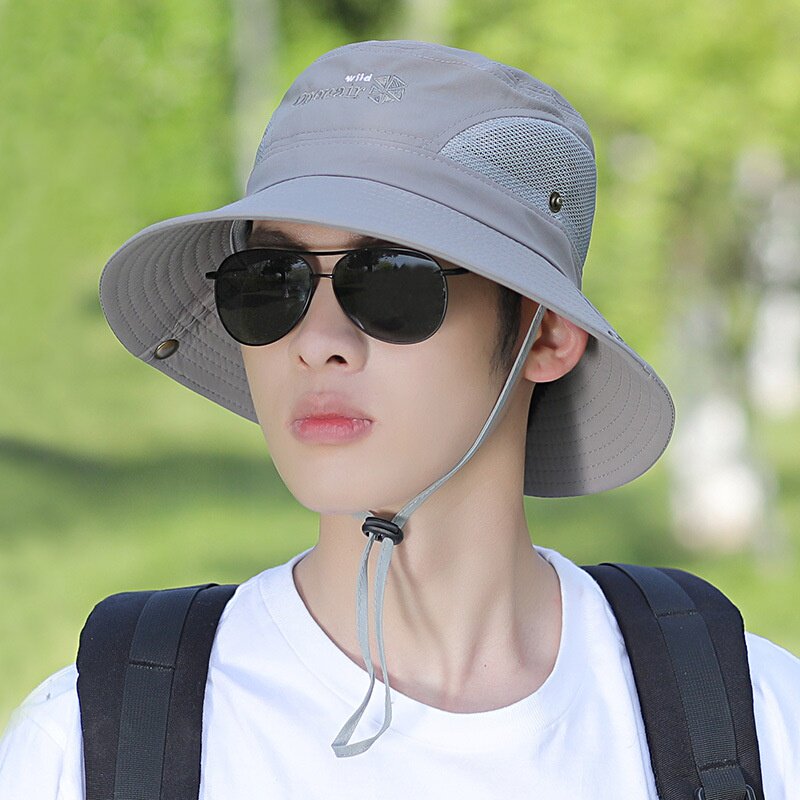 户外休闲骑行钓鱼登山帽子夏天遮阳防晒帽沙滩太阳帽夏季渔夫帽男