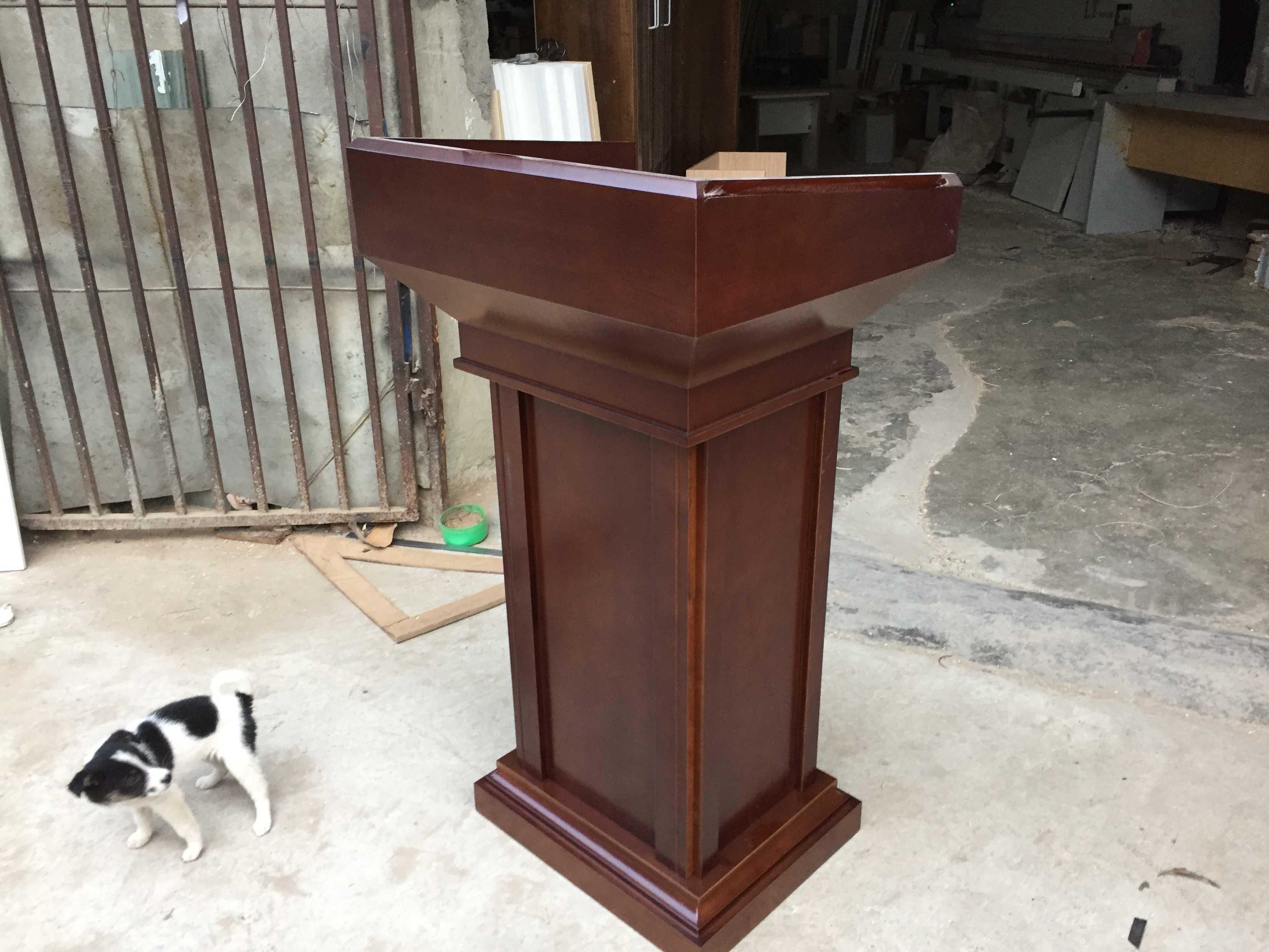 实木立式餐厅教室简约小型演讲桌迎宾接待培训泊车导购发言台高