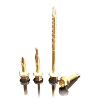 尾钻瓦套头六角攻木螺钉钢.用车库自镙外钻转螺丝钉自彩彩色车间