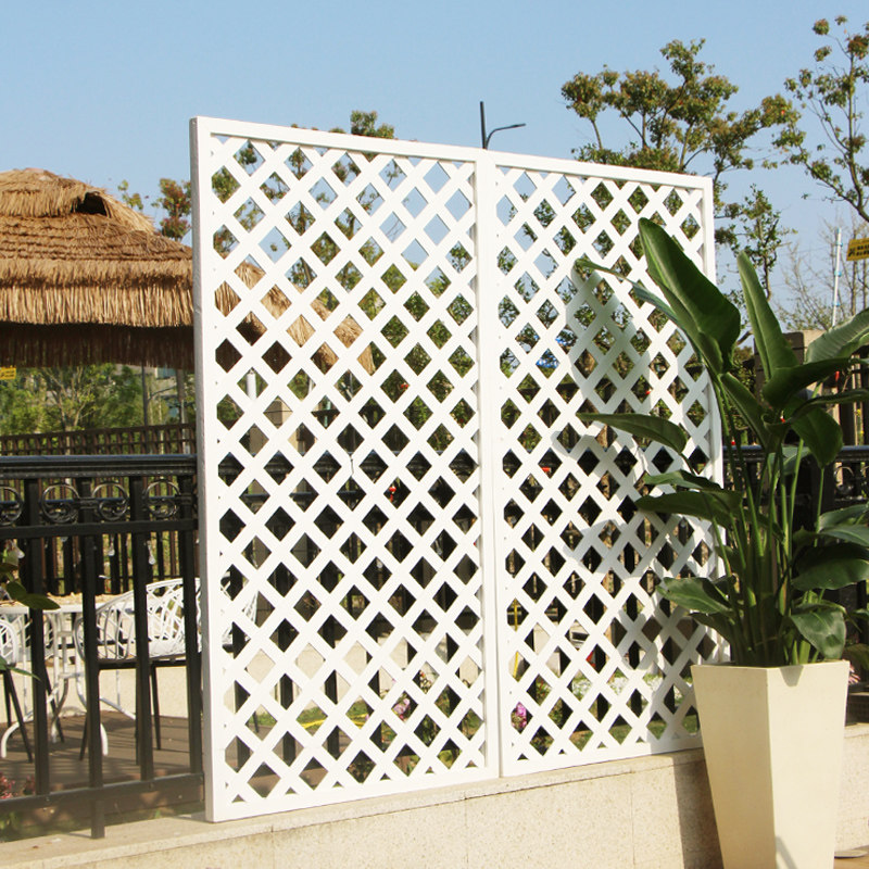 防腐木爬藤架白色花格户外网格花架栅栏护栏围栏庭院花园篱笆装饰