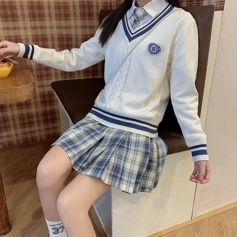 jk制服冬天全套装水手服冬季加绒女童制服裙冬天超短裙中长款秋冬