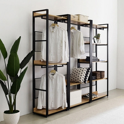 衣帽间置物架开放式衣柜组装铁艺衣架落地卧室挂衣架子金属衣帽架