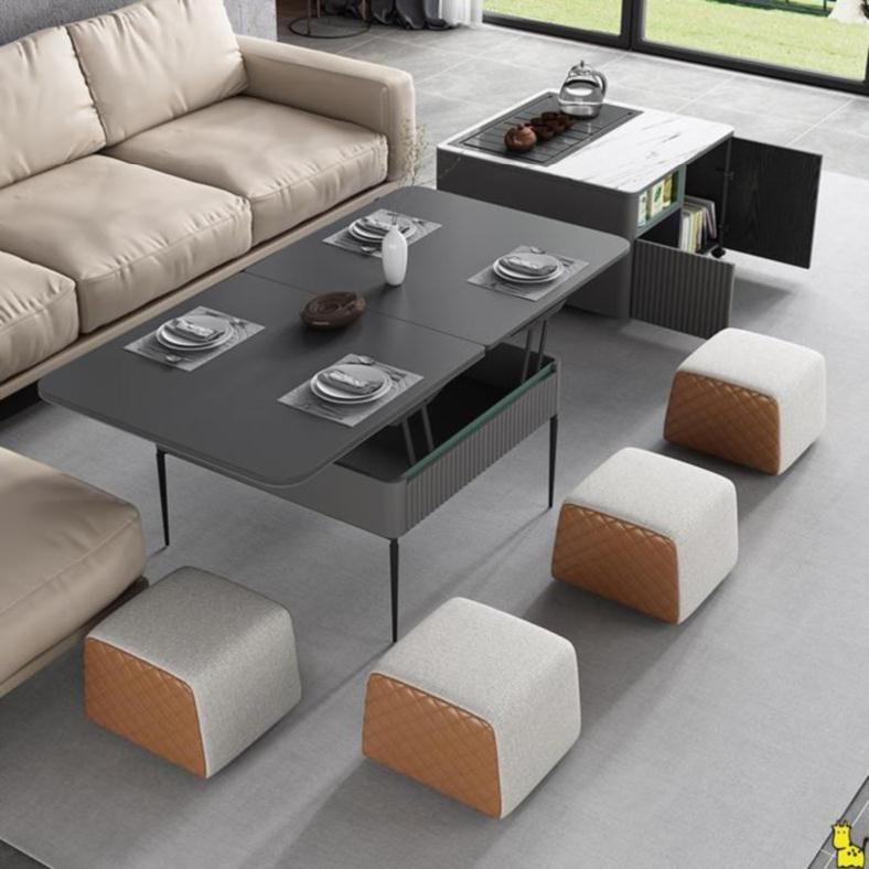 沙发餐桌一体式小型可变省空间茶几飘窗桌功夫茶可折叠茶桌家用