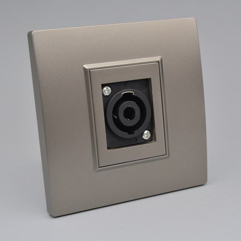 墙深灰色卡农86型壁大功率专业舞台音响插座四芯音箱欧姆面