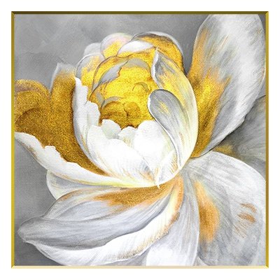 手绘牡丹油画网红餐厅挂画现代轻奢高级感k装饰画入户正对门玄关