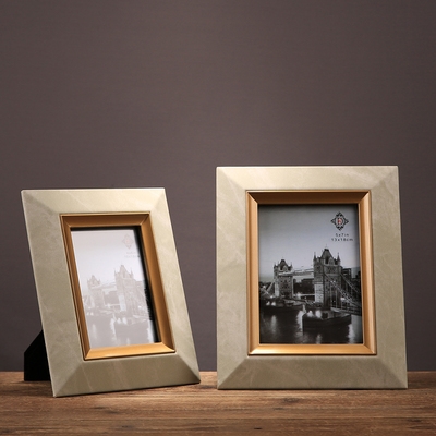 欧式轻奢布艺金属相框6寸7寸摆台相架家居客厅样板房高档装饰v摆