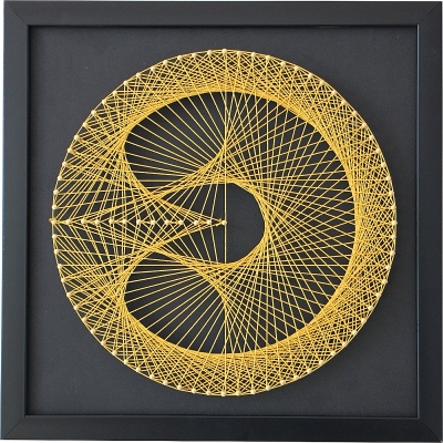 立体构成作品抽象几何图形钉子绕线画成品毛线缠绕画手工装饰画