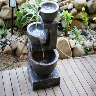 饰工艺 j喷泉流水水景摆设室内风水轮摆件花园假山盆景装 大型欧式