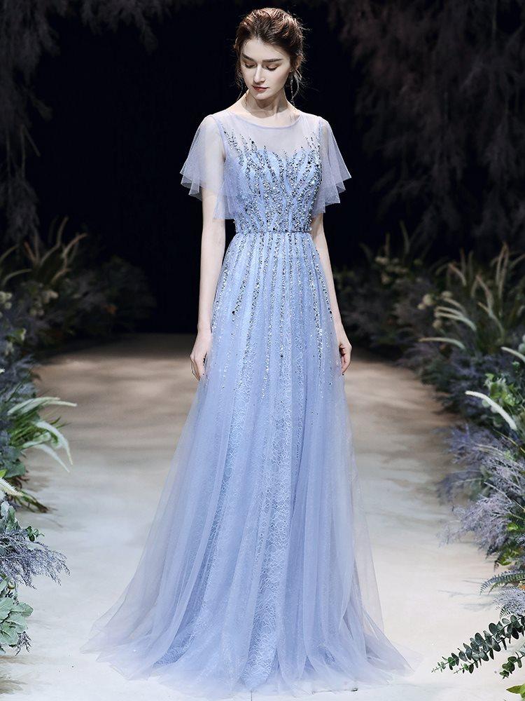 梦幻大气重工晚礼服裙夏女超仙气生日宴会气质高端名媛长款主持人