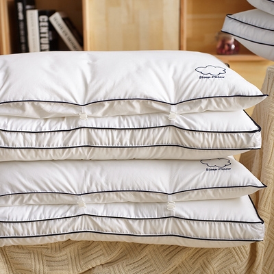 枕芯一对正品双层丝羽绒子母枕头超柔t单人学生全棉成人家用护颈