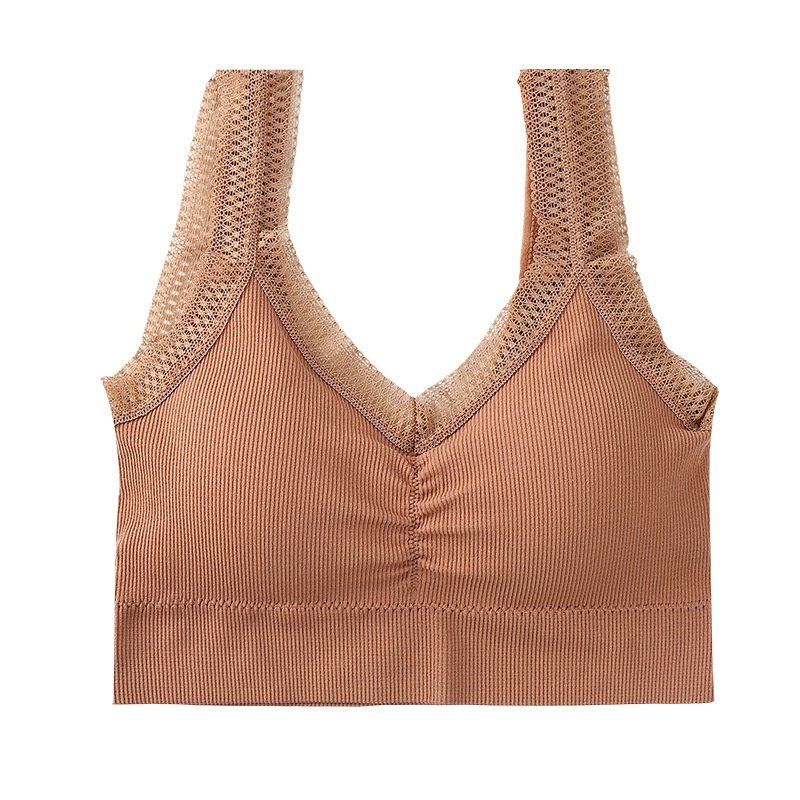 抺胸打底衣裹胸吊带新款乳胶无缝大u美背性感蕾丝花边v领女士内衣