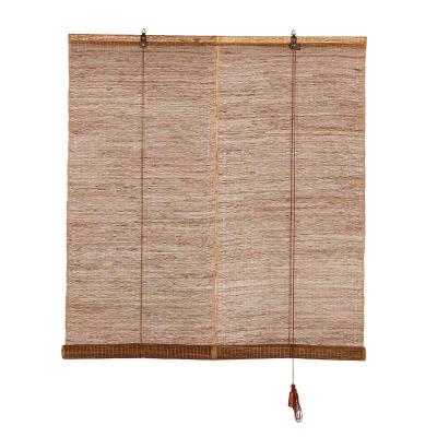 拉帘布 卧室 免l打孔阳光帘卷拉式窗帘苎麻卷帘竹帘茶室隔断玄关