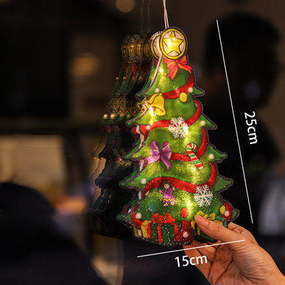 装饰灯网红暖光圣诞树灯小挂件挂饰氛围灯置用品店铺橱窗挂灯窗贴