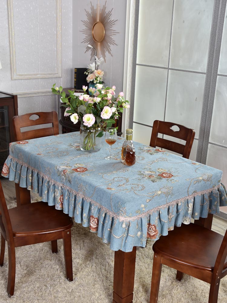 欧式轻奢四方桌布正方形家用布艺方桌北欧8080桌套桌罩餐桌罩布