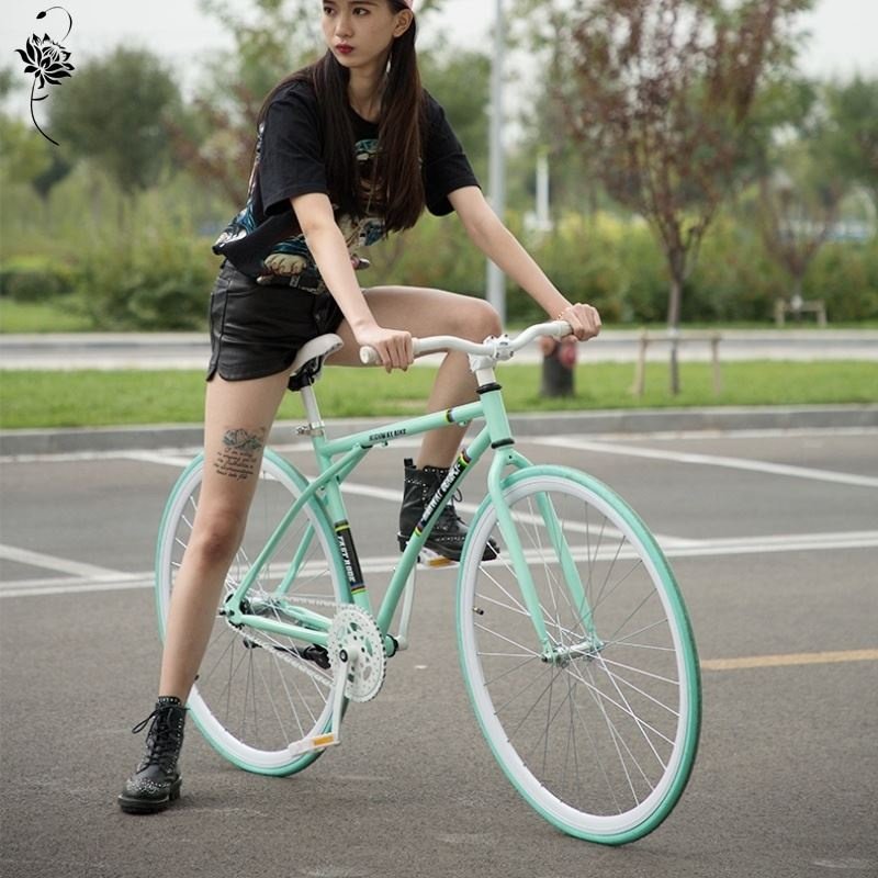 死飞变速自行车女轻便公路赛车实心胎免打气网红学生男女成人单车