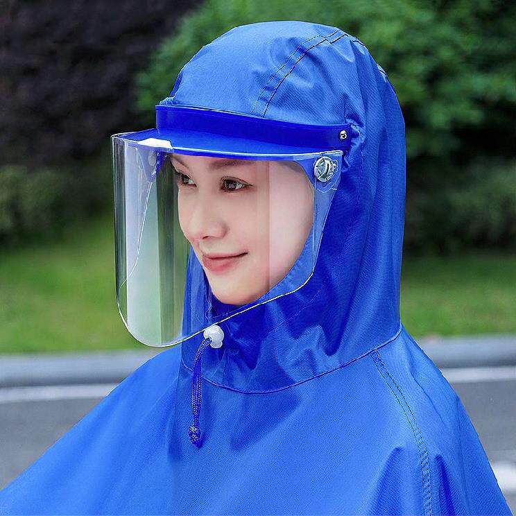 雨衣电动车用单人电瓶车可调节加长面罩加厚雨披长款女款摩托车骑