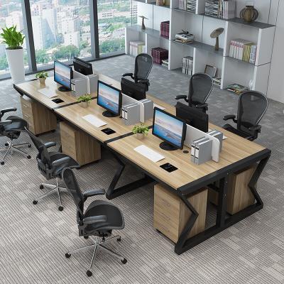 六人位办公桌6人现代简约组合图片