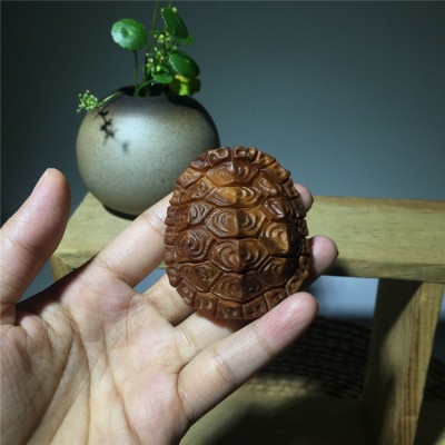 崖柏原木雕富甲天下天然把玩件龟背